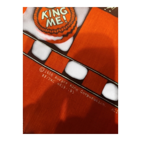 Vintage 1988 Burger King “King Me!” Checkerboard Bandana | Fast Food Promo - Picture 5 of 7